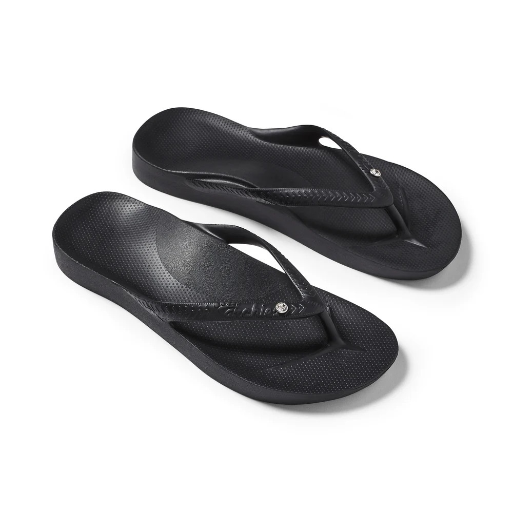 Archies Arch Support Flip Flops - Crystal Black